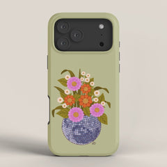 1970s Disco Ball Flower Pot iPhone Case