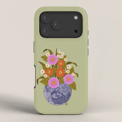 1970s Disco Ball Flower Pot iPhone Case
