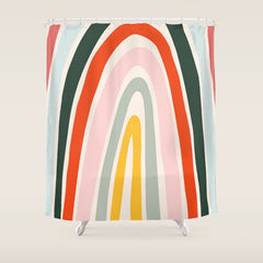 70s Vintage Rainbow Shower Curtain