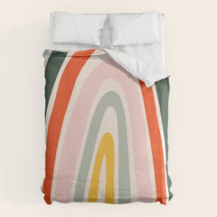 70s Vintage Rainbow Duvet Cover