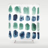 17 Minimalist Art 220419 Abstract Expressionism Watercolor Painting Valourine Design Shower Curtain