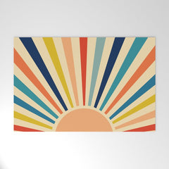 60s retro sun Welcome Mat
