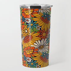 70s Retro Floral - Bold Travel Mug