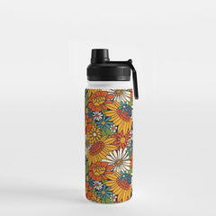 70s Retro Floral - Bold Water Bottle