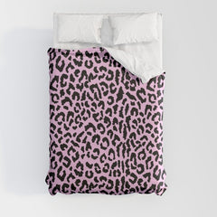 2000s leopard-black on palest pink Duvet Cover