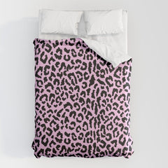 2000s leopard-black on palest pink Duvet Cover