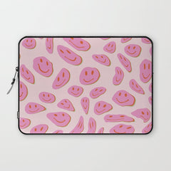 70s retro pink smiles pattern Laptop Sleeve