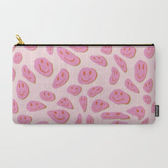70s retro pink smiles pattern Carry All Pouch