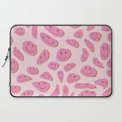 70s retro pink smiles pattern Laptop Sleeve