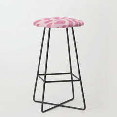 70s retro pink smiles pattern Stool