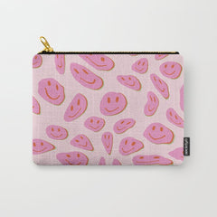 70s retro pink smiles pattern Carry All Pouch