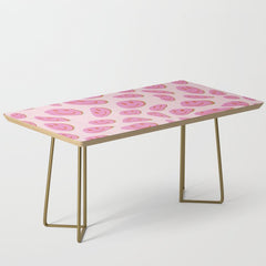 70s retro pink smiles pattern Coffee Table