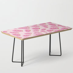 70s retro pink smiles pattern Coffee Table
