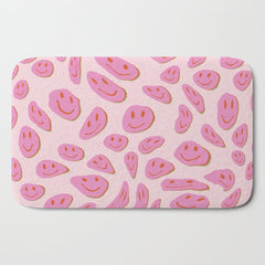 70s retro pink smiles pattern Bath Mat