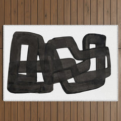 Boulder' Mid Century Modern Fun Abstract Shapes Outdoor Rug