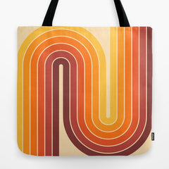 70s Retro Vintage Style Geometric Design 371 Autumn Tote Bag