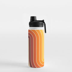 70s Retro Vintage Style Geometric Design 371 Autumn Water Bottle