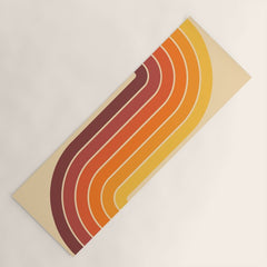 70s Retro Vintage Style Geometric Design 371 Autumn Yoga Mat