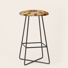 70's Floral Prints, Retro Art Stool