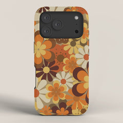 70's Floral Prints, Retro Art iPhone Case