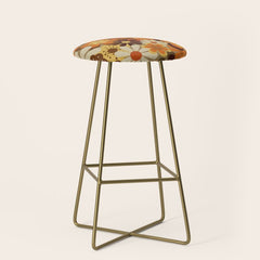 70's Floral Prints, Retro Art Stool