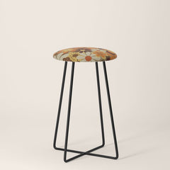 70's Floral Prints, Retro Art Stool