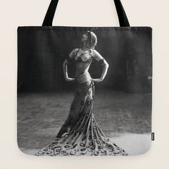 1920 Spanish Flamenco dancer vintage starlet Ruth St Denis black and white photograph Tote Bag