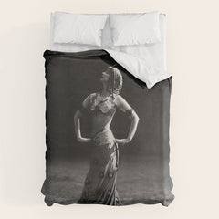 1920 Spanish Flamenco dancer vintage starlet Ruth St Denis black and white photograph Duvet Cover