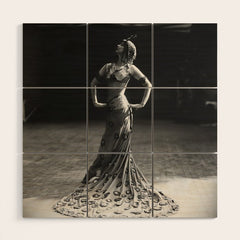 1920 Spanish Flamenco dancer vintage starlet Ruth St Denis black and white photograph Wood Wall Art
