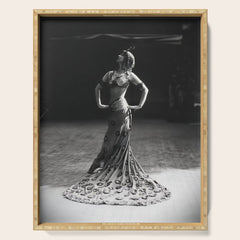 1920 Spanish Flamenco dancer vintage starlet Ruth St Denis black and white photograph Serving Tray