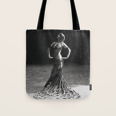 1920 Spanish Flamenco dancer vintage starlet Ruth St Denis black and white photograph Tote Bag