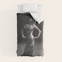 1920 Spanish Flamenco dancer vintage starlet Ruth St Denis black and white photograph Duvet Cover