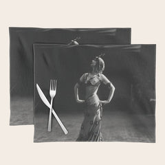 1920 Spanish Flamenco dancer vintage starlet Ruth St Denis black and white photograph Placemat