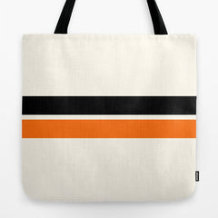 2 Stripes Black Orange Tote Bag