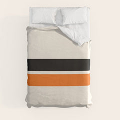 2 Stripes Black Orange Duvet Cover