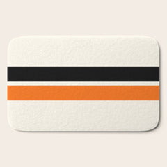 2 Stripes Black Orange Bath Mat