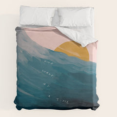 "One Wave At A Time" Duvet Cover