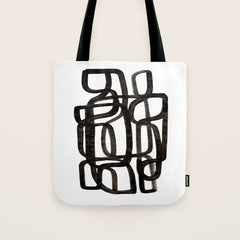 Writing On The Wall' Mid Century Modern Fun Abstract Shapes Tote Bag