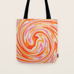 70s Retro Swirl Color Abstract Tote Bag