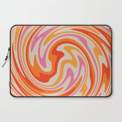 70s Retro Swirl Color Abstract Laptop Sleeve