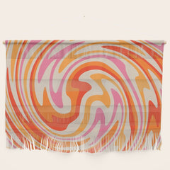 70s Retro Swirl Color Abstract Wall Hanging