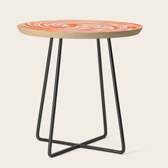 70s Retro Swirl Color Abstract Side Table