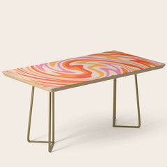 70s Retro Swirl Color Abstract Coffee Table