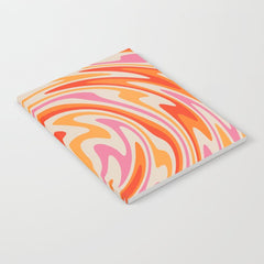70s Retro Swirl Color Abstract Notebook