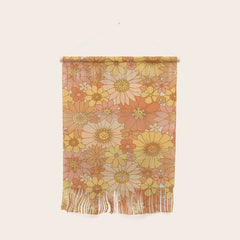70s Retro Daisy Floral Wall Hanging