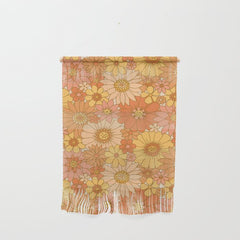 70s Retro Daisy Floral Wall Hanging