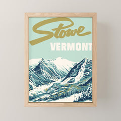 2021 Ski Stowe Vermont Vintage Poster Mini Art Print
