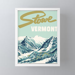 2021 Ski Stowe Vermont Vintage Poster Mini Art Print