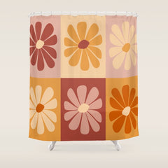 70's Daisy Bloom Shower Curtain