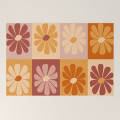 70's Daisy Bloom Welcome Mat